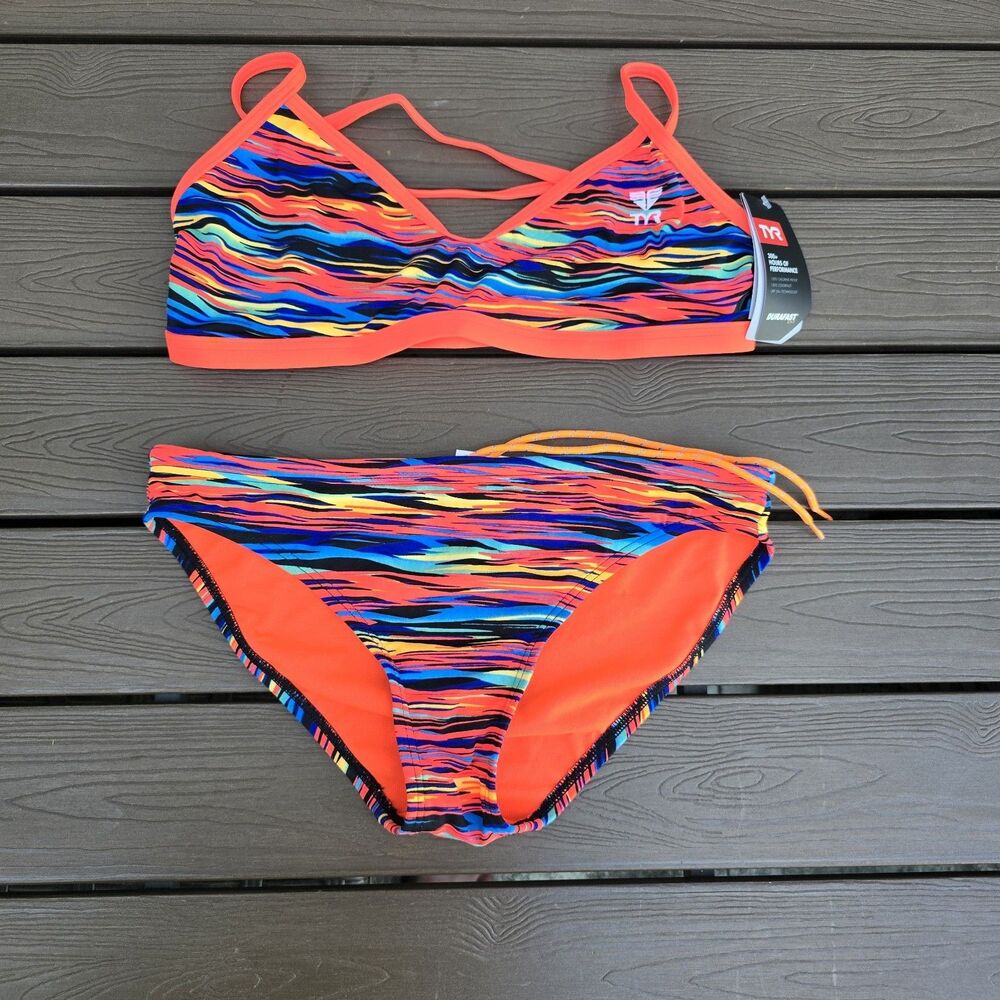 TYR Women's Bonzai Trinityfit Top  Workout Bikini Bottom Size S NEW